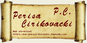 Periša Ćirikovački vizit kartica